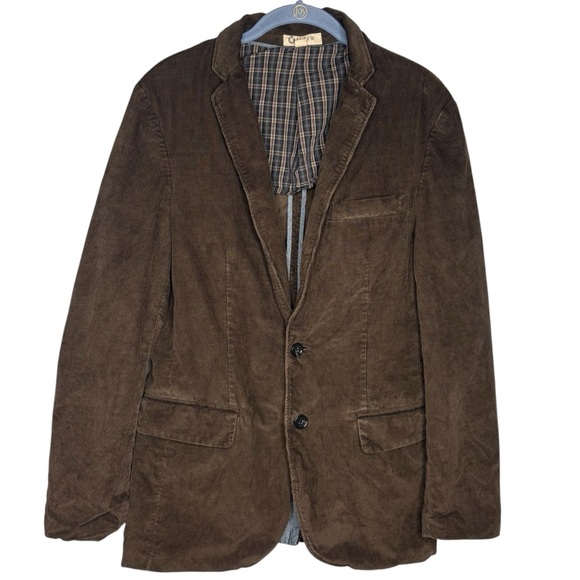 J. Crew Corduroy Blazer Chocolate Brown Mens size small two button jacket